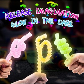 Zayin Mini Pop Tube, Sensory Toy, Luminous Pop Tube, Colorful Stretch Whistle, Educational Kids Toy, Interesting Elastic Sensory Tool for Stress and