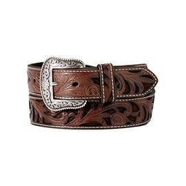 ARIAT A1565002 Women's Western Belt Floral Embossed Leather Brown, brown