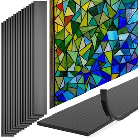 codree 180 Ft Silicone Stained Glass Lead Lines, Black Stained Glass Leading Strips, Self-Adhesive Glass Paint Lead Lines Decals for Window Door Glass Surface