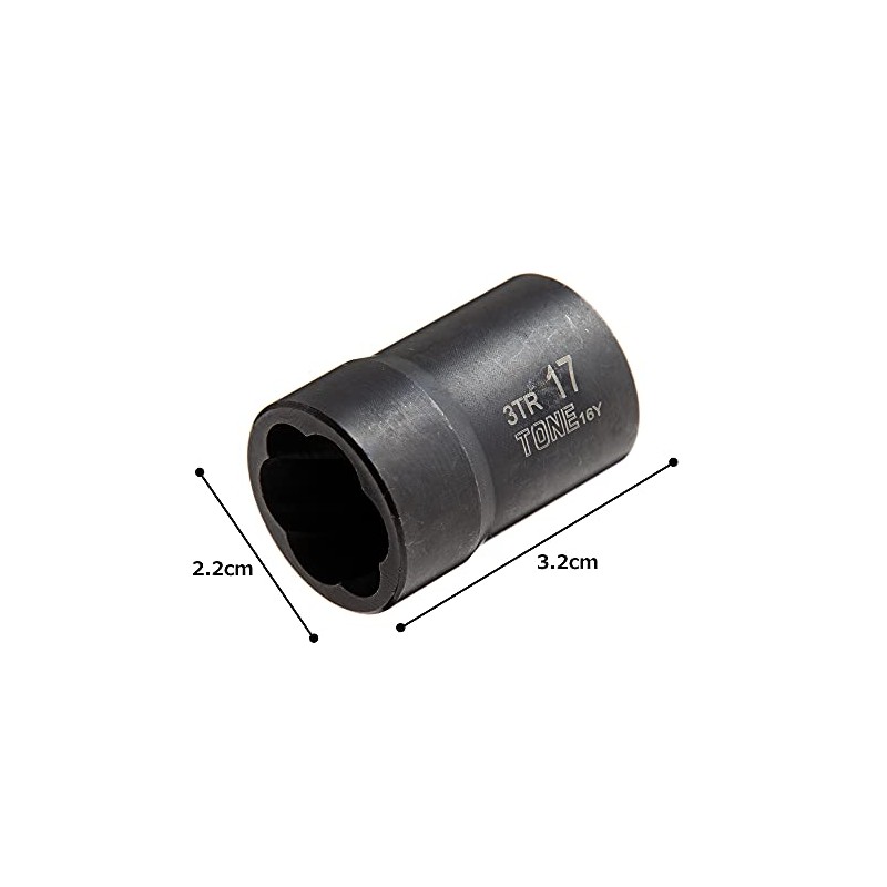 TONE Tornado Socket 3TR-17 Insertion Angle 0.3 inch (9.5 mm)
