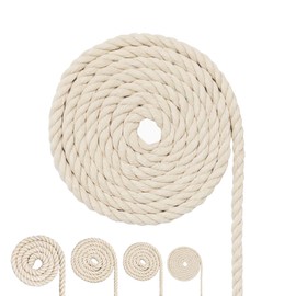 Cotton Cord, Macrame Yarn Rope, Many Sizes, Cotton Rope for DIY Crafts, Gifts (6 mm (20 M))