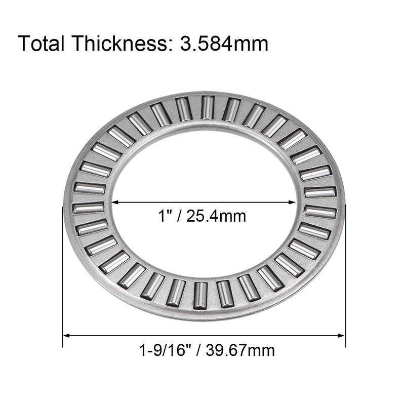 sourcing map TC1625 Thrust Needle Roller Bearings with Washers 1"