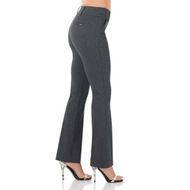 Rekucci Women's Ease into Comfort Classic Bootcut Pant w/Tummy Control (6 Tall, Charcoal)