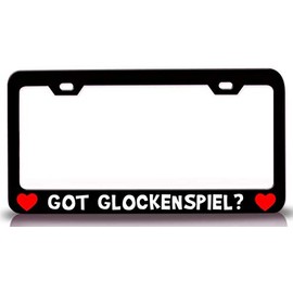 Custom Brother - GOT Glockenspiel w/Heart Music Musician Metal Car SUV Truck License Plate Frame Bl m40
