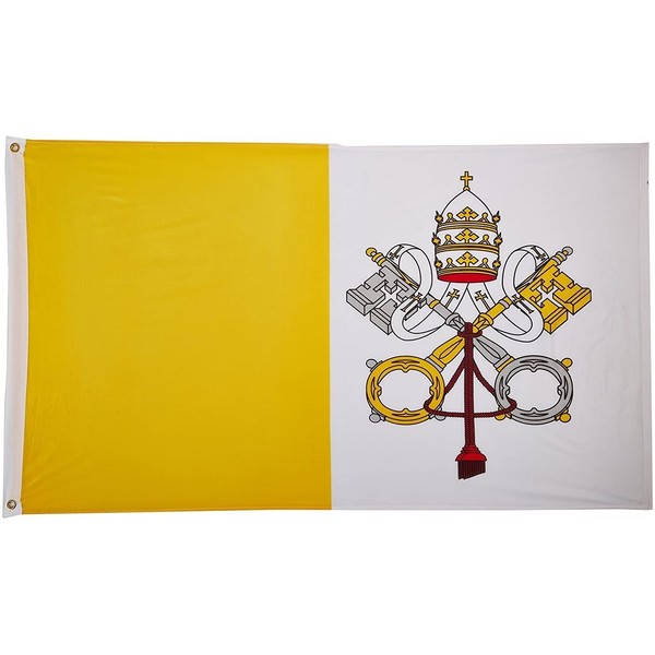 2x3 Vatican City Flag 2'x3' Nylon Polyester Pope House Banner Brass Grommets PREMIUM Vivid Color and UV Fade BEST Garden Outdor Resistant Canvas Header and polyester material FLAG