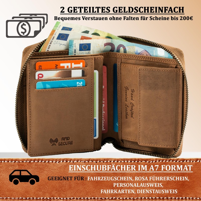 MATADOR Wallet 6408, light brown, Classic