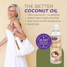 Life-Flo Coconut Oil, Fractionated | Light, Non-Greasy, Fast-Absorbing Face & Body Oil | For Dry Skin & Hair | No Parabens | 16 Fl Oz