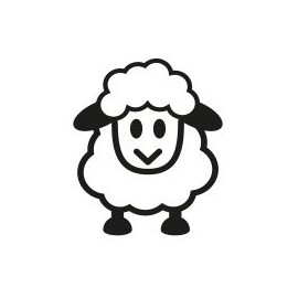 Stemplino® Mini Stamp – Motif: Sven Sheep – 12 mm Diameter – Wooden Stamp Children's Stamp Bullet Journal Stamp with Sheep Motif