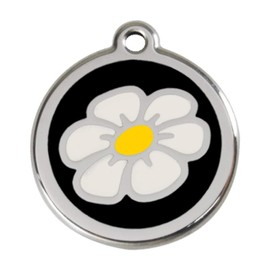 RedDingo enamel pet id tag, small, "Daisy", Hot Pink