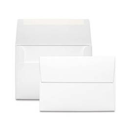 White A7 Self Seal Envelopes - 50 Envelopes - Thick A7 Size (5.25 x 7.25 inch) with Bright White Vellum Finish - For Mailing Greeting Cards, Invitations, Postcards, Photos, & Announcements