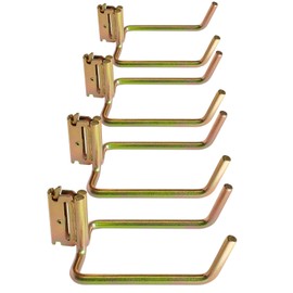 4 Pack E Track Heavy Duty Shovel Hanger, Large Steel Tool Hook Double J Hook for Store Long Handled Tools in Trailers, Trucks, Vans, Warehouses, Garages, Workshop, Garden Tools Organizers Storage