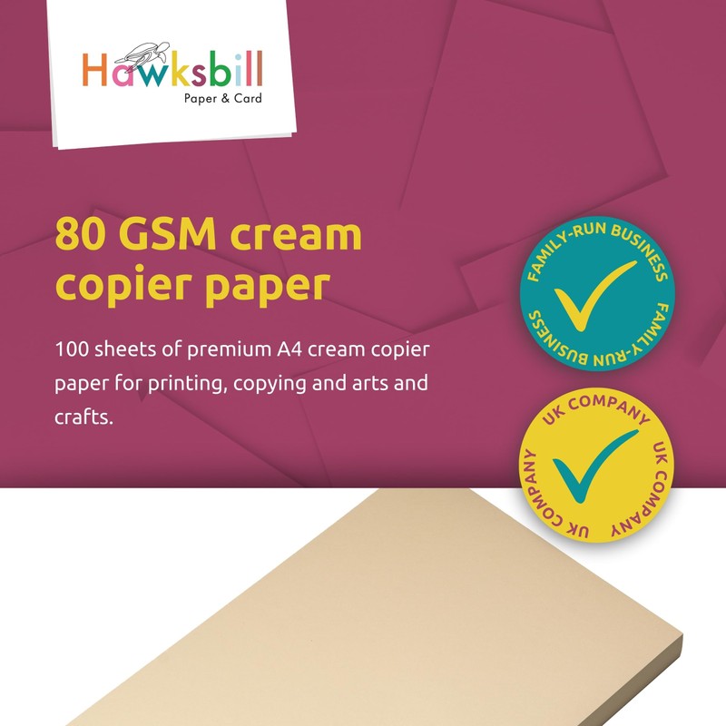 Hawksbill Cream Paper 80 GSM A4 – 100 Sheet Pack