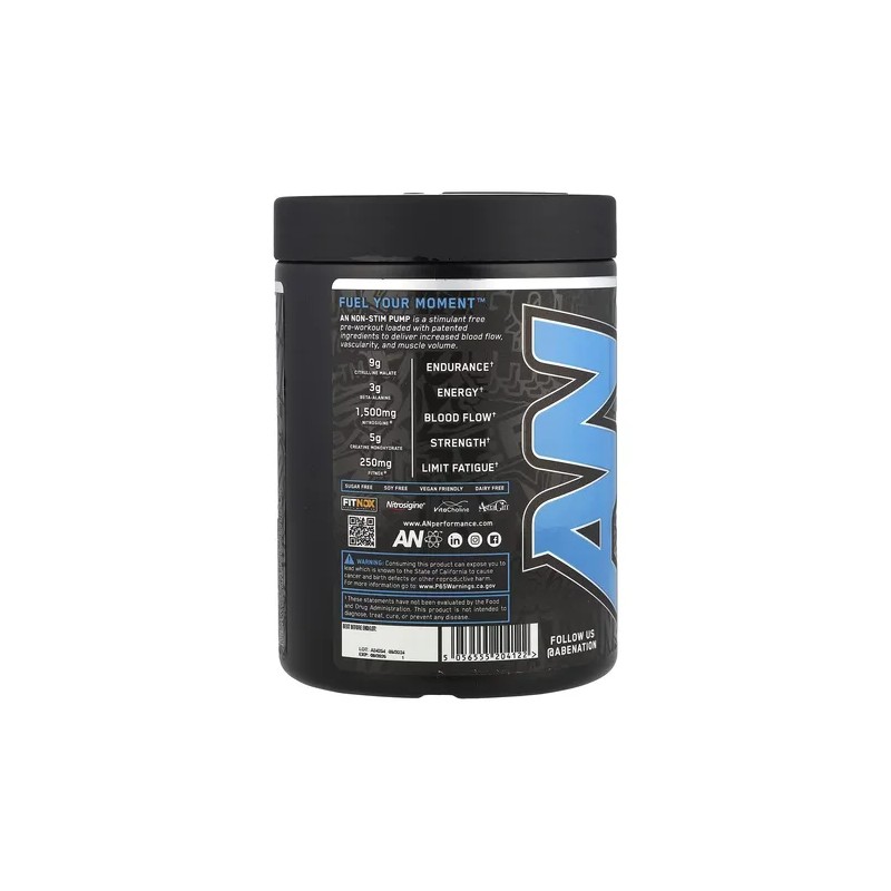 Abe Non Stim Pump Preentreno Blue Raspberry 40servs