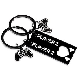 Boyfriend Gifts from Girlfriend Cute Gamer Couple Key Chain Player 1 Player 2 Matching Keychain