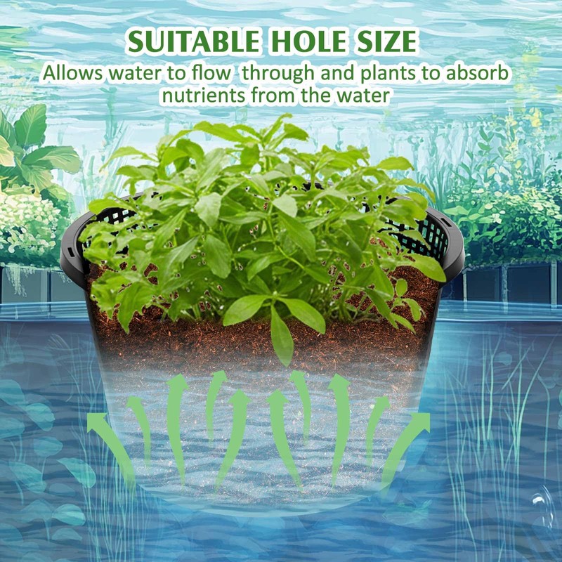 Weysat 8pcs Pond Plant Baskets Hydroponic Baskets 8.3 Inch Round