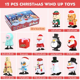 LIHAO Christmas Favor Toy, Christmas Present, For Children, Set of 12, Christmas Goods, Children, Toys, Christmas Ornaments, Figurines, Toys, Wind-up Toys, Christmas Decorations, Ornaments, Decorations, Christmas Parties, Parties, Gifts, Gift Case Includ