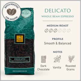 Filicori Zecchini Italian Espresso Beans – Whole Bean Coffee Medium Roast Arabica & Robusta Blend – Low Acidity, Slow Roasted – Delicato 340g