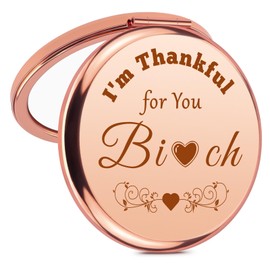 Funny Friendship Gift for Best Friends Makeup Mirror Best Friend Thank You Gift Friendship Gift for Besties BFF Sister Graduation Birthday Gifts Compact Pocket Mirror Coworker Leaving Present