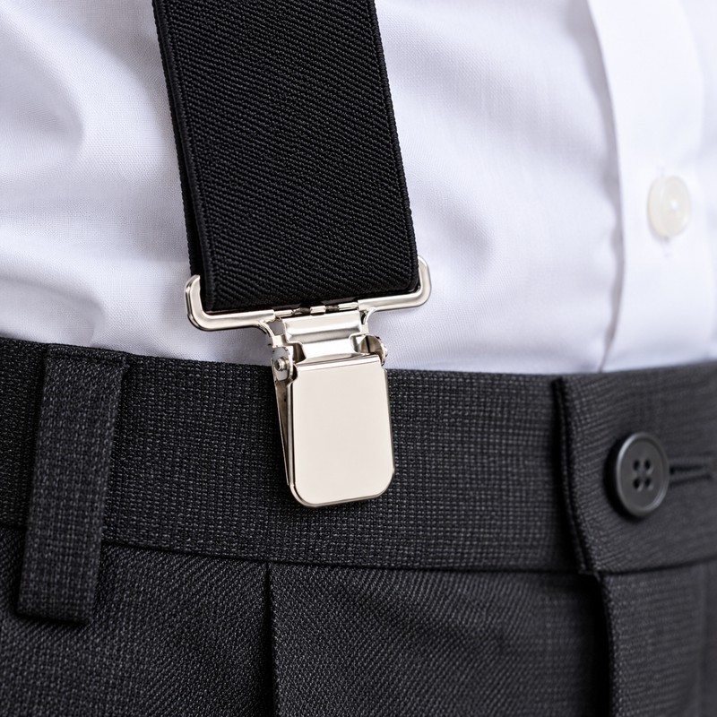 Wide X-Back Suspenders for Men – Adjustable 4-Clip Elastic Straps