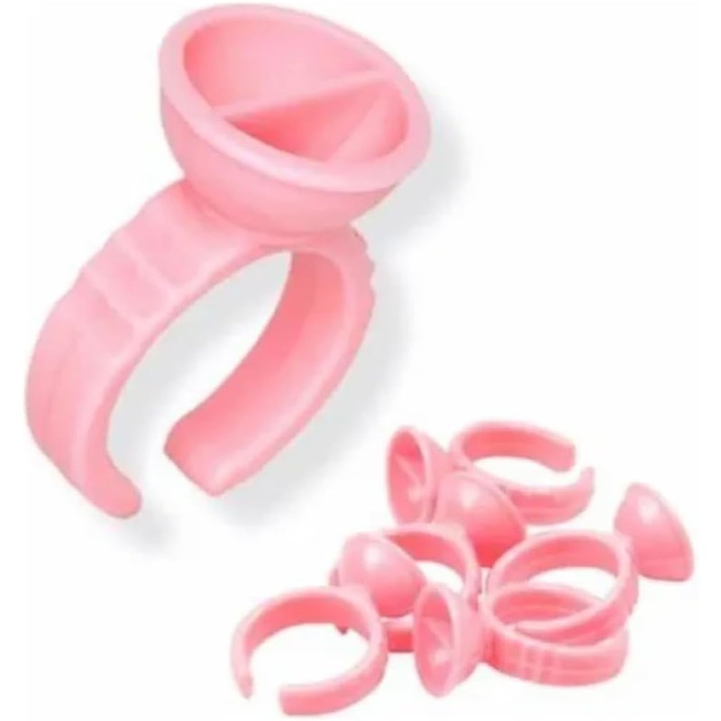 100 Piezas Anillos Desechables para Pegamento de Pestañas o Tinta