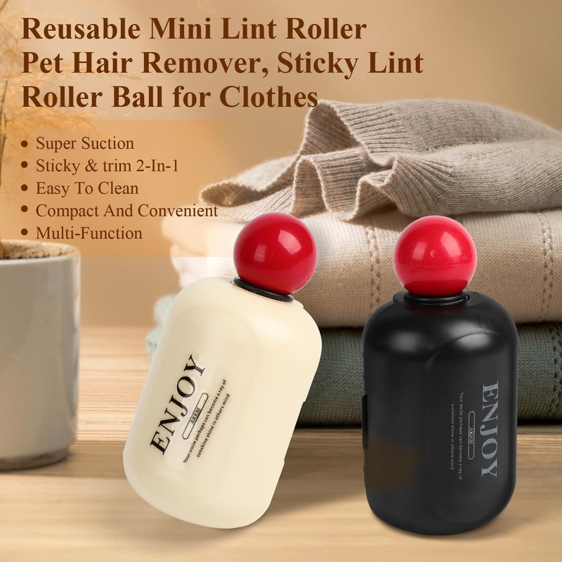 Enjoy Lint Roller, 2 In1 Washable Lint Remover, Reusable Mini