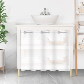 Wiplis Plastic Frosted PEVA Bathroom Window Curtain, No Hook Needed Narrow Short Peva Privacy Shower Curtain for Shower Room,Silky Frost, 48" W x 48" L