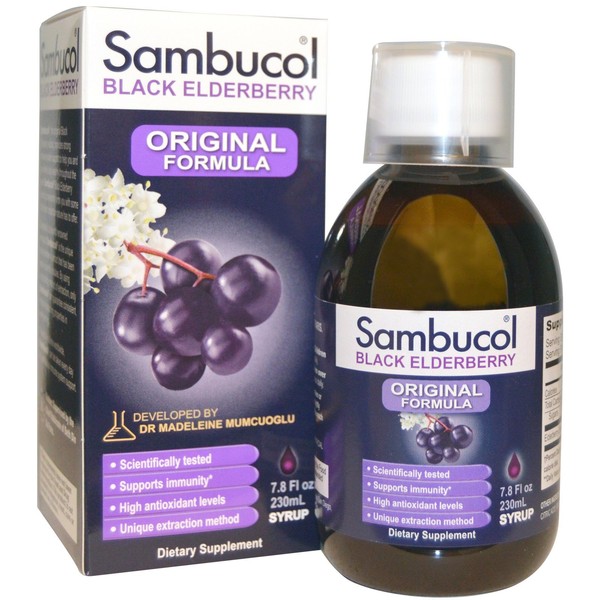 Sambucol 597286 Black Elderberry Syrup Immune System Support Original 7.8 Fl Oz