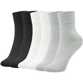 6 Pairs Thin Ankle Socks for Women, Womens Cotton Casual Dress Crew Lightweight Breathable Colorful Socks Size 5-9
