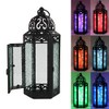 VELA LANTERNS 10.5" Metal Moroccan Decorative LED Fairy Lights Candle