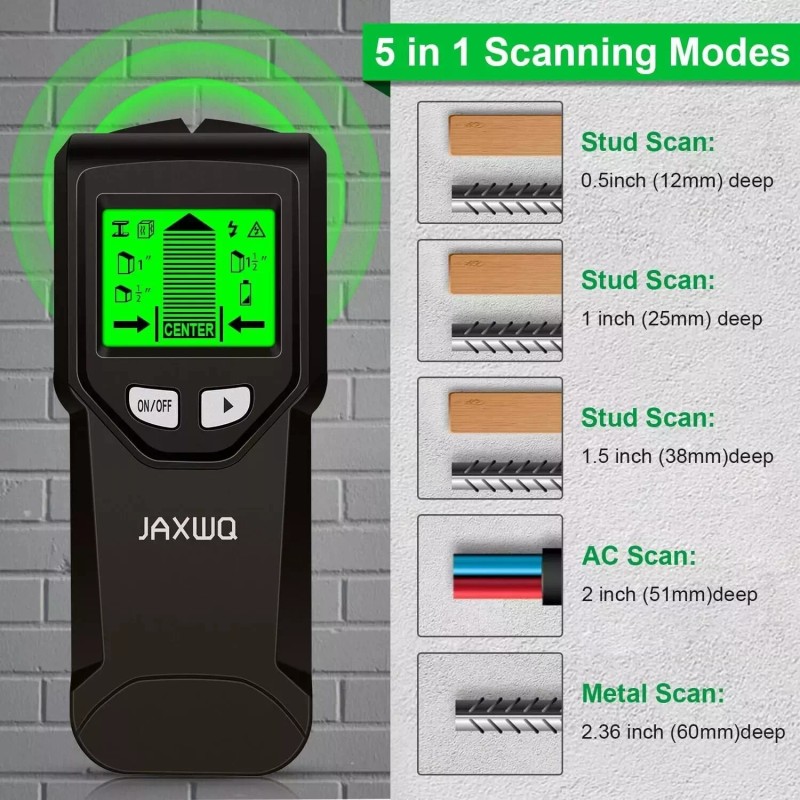 JAXWQ Stud Finder, 5 in 1 Multi-Function Wall Stud Sensor