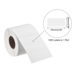 MECCANIXITY Direct Thermal Label Shipping Stickers 3x1 Inch in 1 Row for Packaging, Craft Projects White 1000 Labels 1 Roll