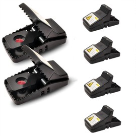 Rat Trap 6-Pack, Large Mouse Traps for Indoor and Outdoor Use, Reusable Mouse Trap, Fast, Hygienic, Unplugged, Used to Catch Mice, Squirrels, Rodents, for Home, Yard and Barns