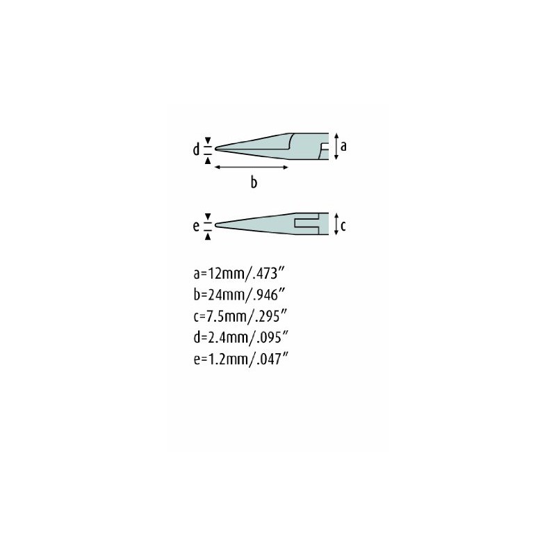 ESD Snipe Nose 140 mm Short Straight Bright Jaws with