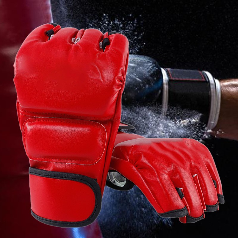 Adult Boxing Gloves Half Finger Open Palm Gloves for Kickboxing