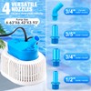 Pool Cover Pump with Lights, Above Ground Sump Pump Submersible,