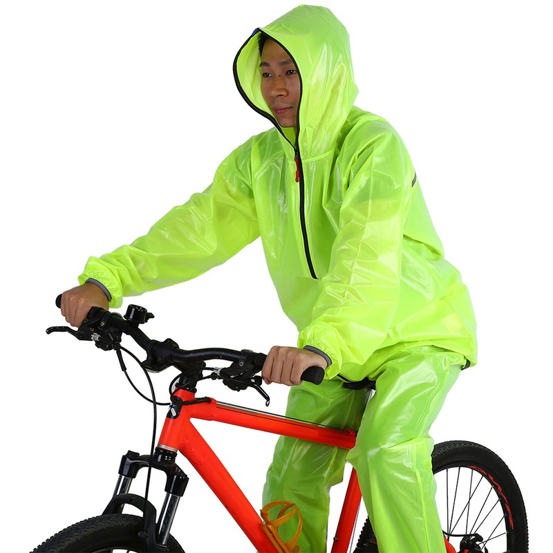 Unisex Outdoor Windproof Waterproof Rainwear Suits Cycling Sports Rain Coat