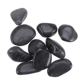 FUNOMOCYA 10pcs Hand Painted Cartoon Drawing Stones Smooth Black Pebbles for DIY Art Projects Ready to Paint Assorted Shapes for Creative Fun