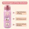 120pcs Bookish Pink Cartoon Stickers, Waterproof Reusable Reading Stickers