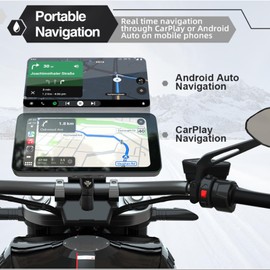 MITNOTY Motorcycle GPS Navigation, 6.5-Inch Apple CarPlay & Android Auto, Waterproof Touchscreen, Bluetooth, IP67 Waterproof for Motorbike,Dual Bluetooth,Siri/G-Assist,Portable Moto Screen