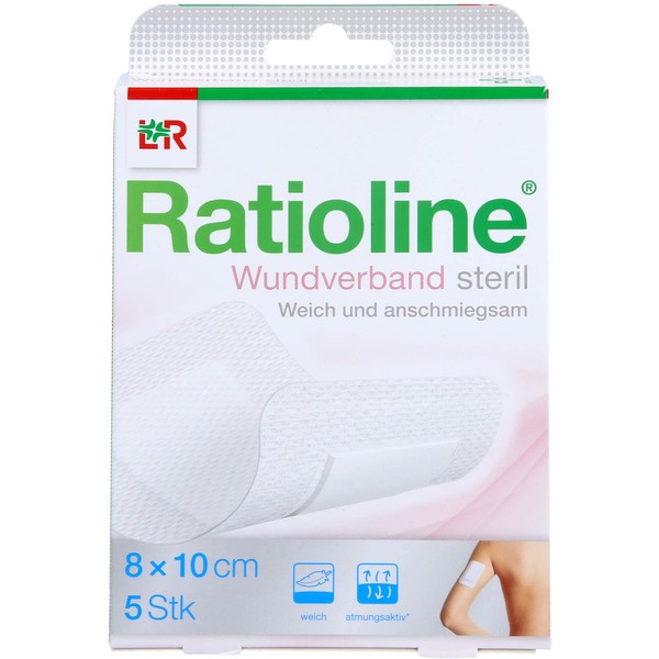 Ratioline Wound Dressing 10 x 8 cm Sterile Pack of 5