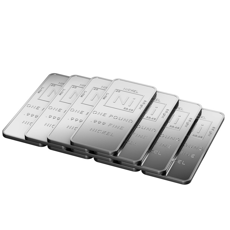 1 Pound .999 Pure Nickel Bar Bullion with Element Design