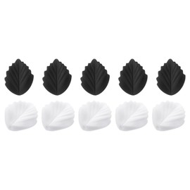 PATIKIL Knitting Needle Point Protectors, 10 Pack Needle Tip Stoppers Leaves Covers Caps Stitch Stopper for Crochet Quilting Sewing DIY Crafts, White Black