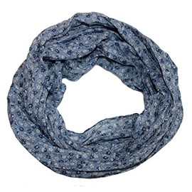 ACC women's floral silk loop scarf, floral silk scarf, tube scarf - 160 x 45 cm