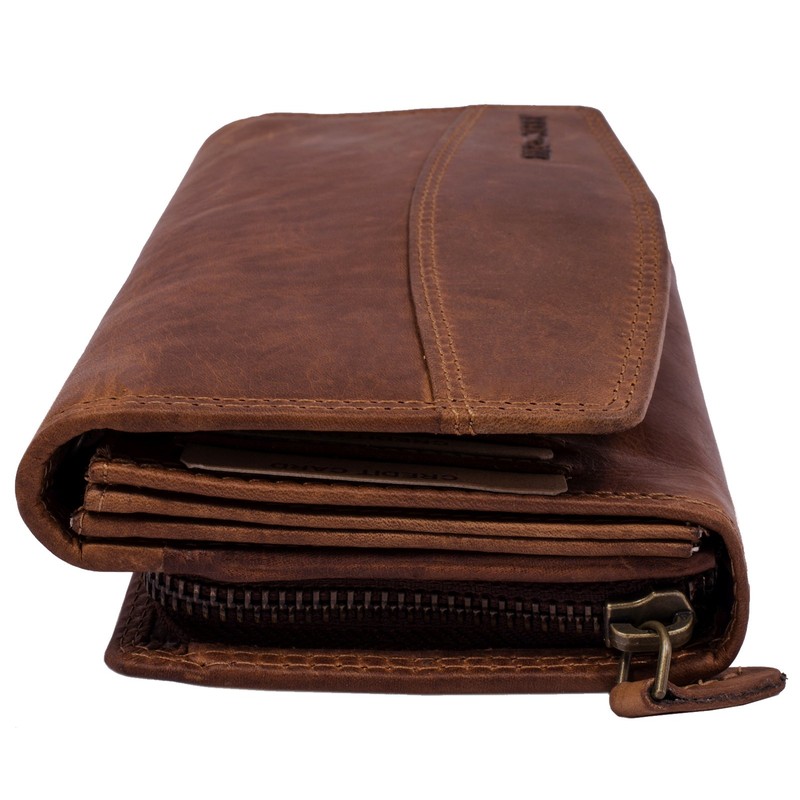 BelleBay Women's Large Leather Wallet, Real Leather, XXL, Long Women's