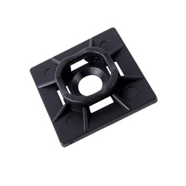 Gardner Bender 45-MBUVB Cable Tie Mounting Base, 1 inch x 1 inch, Screw and Adhesive Back, Electrical Wire and Cord Management, Nylon Zip Tie, 5 Pk, UV Resistant Black