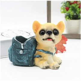 Creative Desktop Pen Holder Lindo Puppy Pen Holder Creative Resin Pen Holder Home Desktop Art Crafts Adornos Regalo de cumpleaños Pluma multifunción  