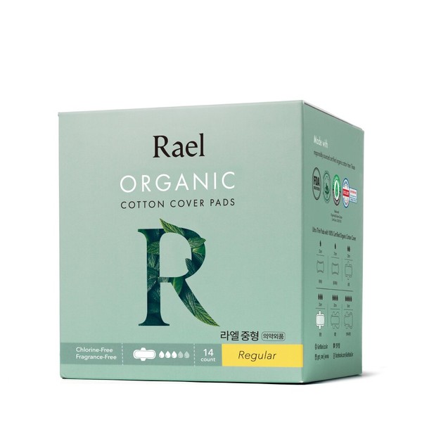 Rael Organic Cotton Cover Pads Regular 14P - Rael Organic Cotton Cover Pads