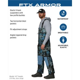 FROGG TOGGS Men's FTX Armor Premium Waterproof Rain, Fishing Bibs, Kryptek Neptune, 3X-Large