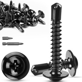 TXXATX Self-Tapping Screws M4.2 x 25 mm Drilling Screws Stainless Steel 410 Tapping Screws Self-Tapping with Screwdriver Bit Metal Screws Self-Tapping Pack of 60 for Furniture Wood Boards