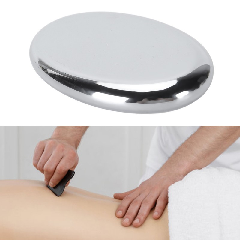 62x44x10mm Oval Shape Terahertz Stone Plate Fascia Scraper Massage Scraping